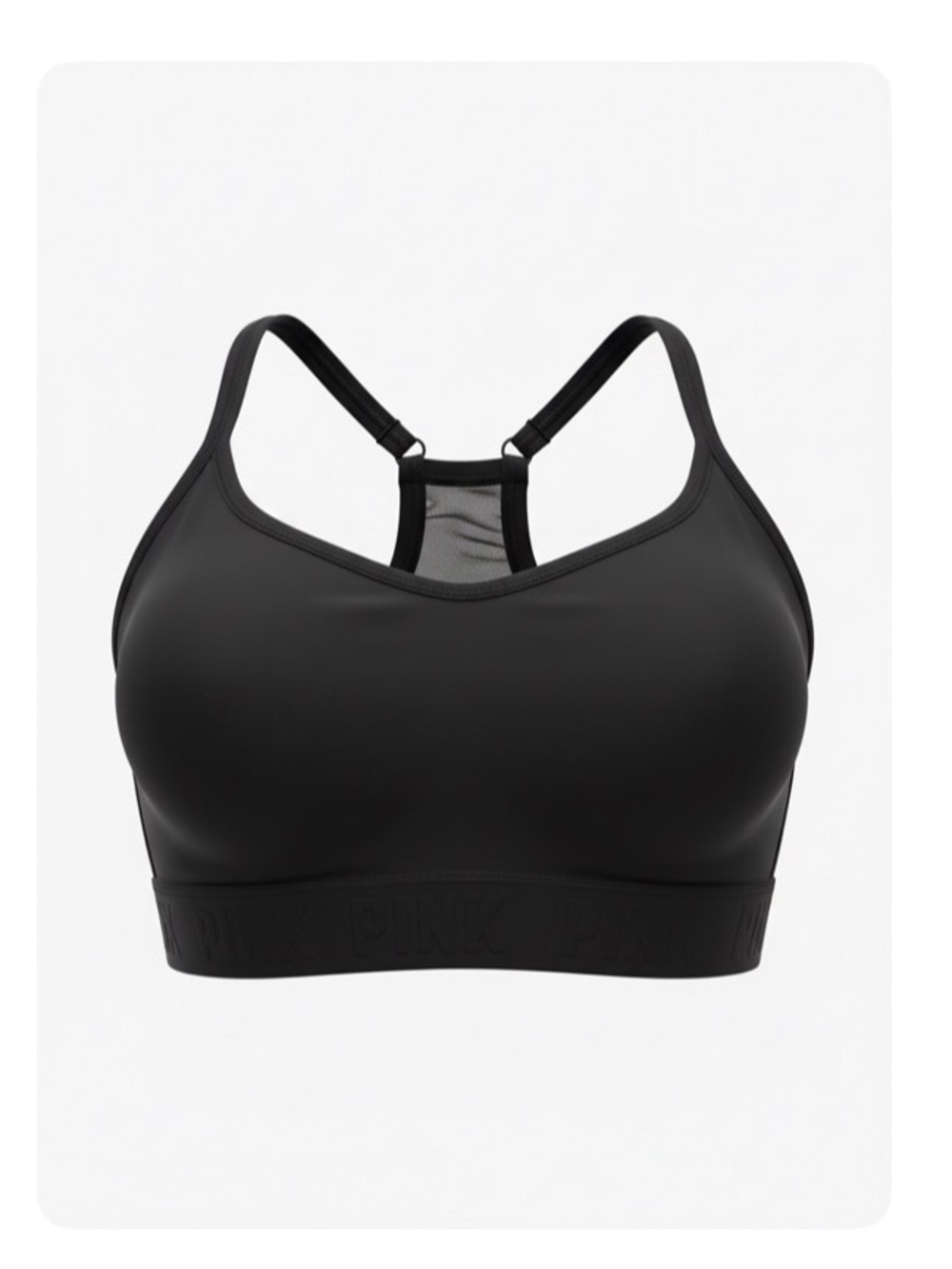 PINK Victoria's Secret Black Racerback Sports Bra